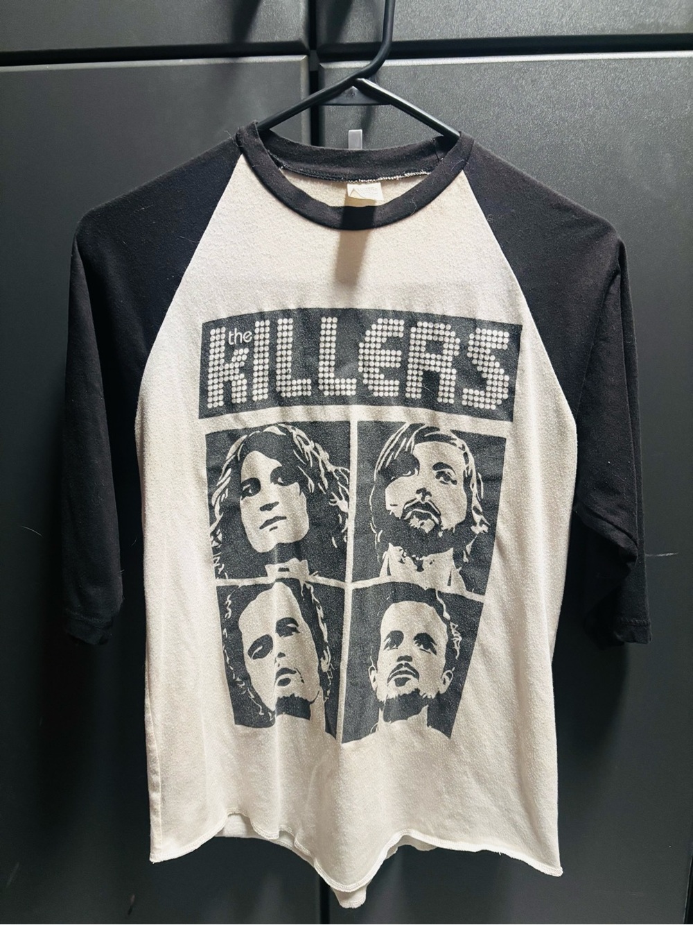 THE KILLERS 2018 Wonderful Wonderful World Tour Black & White Raglan Jersey Tee